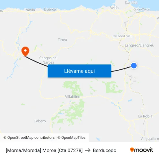 [Morea/Moreda]  Morea [Cta 07278] to Berducedo map