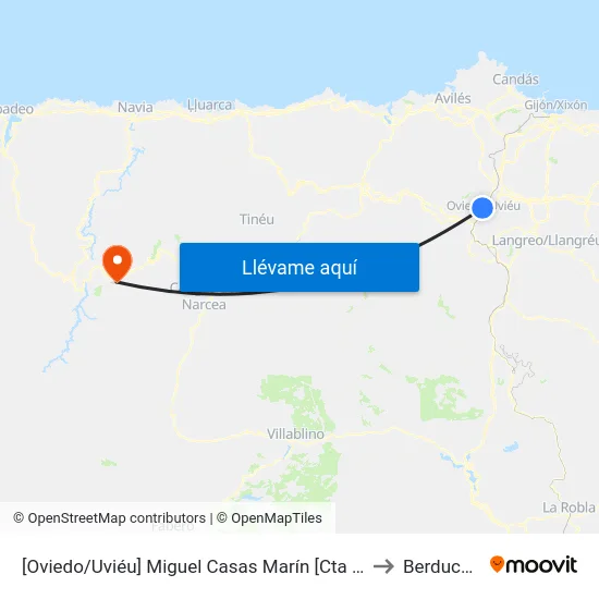 [Oviedo/Uviéu]  Miguel Casas Marín [Cta 07407] to Berducedo map