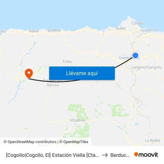 [Cogollo|Cogollo, El]  Estación Viella [Cta 07412] to Berducedo map