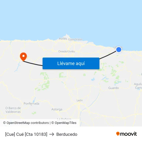 [Cue]  Cué [Cta 10183] to Berducedo map