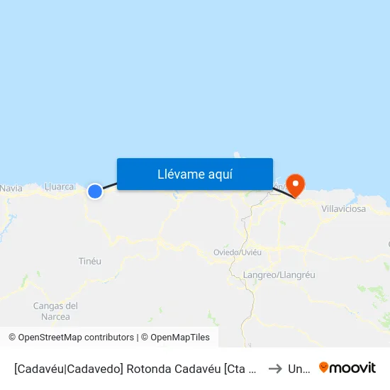[Cadavéu|Cadavedo]  Rotonda Cadavéu [Cta 16975] to Uned map