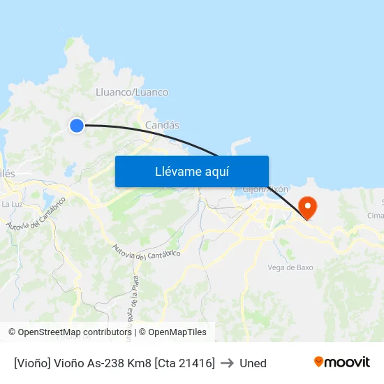 [Vioño]  Vioño As-238 Km8 [Cta 21416] to Uned map