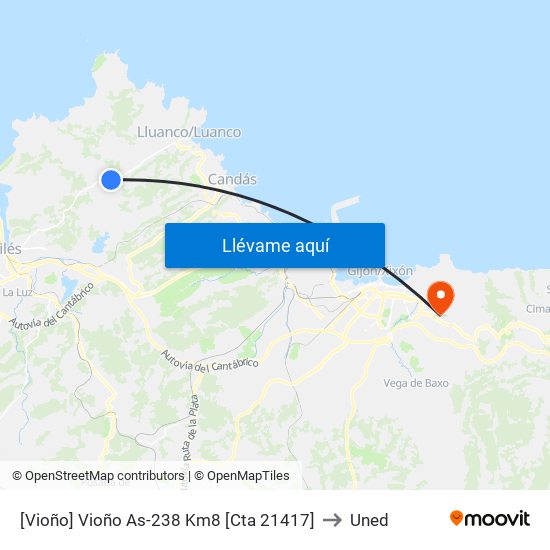 [Vioño]  Vioño As-238 Km8 [Cta 21417] to Uned map