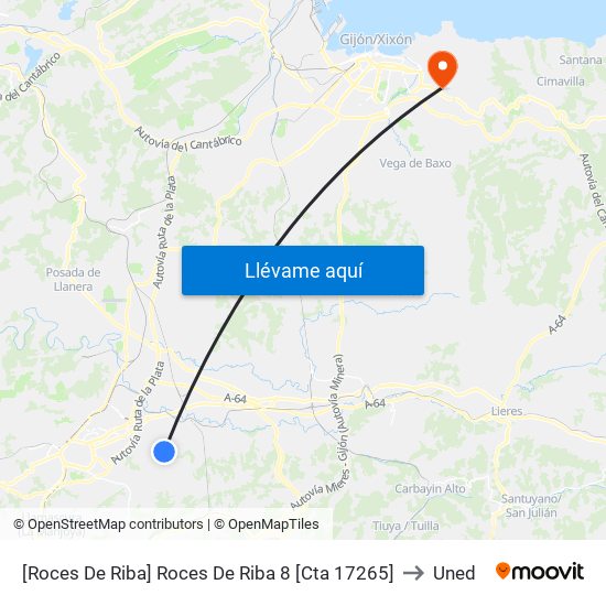 [Roces De Riba]  Roces De Riba 8 [Cta 17265] to Uned map