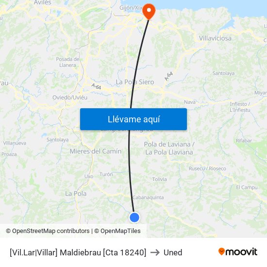 [Vil.Lar|Villar]  Maldiebrau [Cta 18240] to Uned map