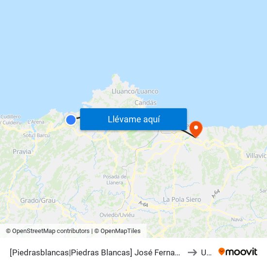 [Piedrasblancas|Piedras Blancas]  José Fernandín Avda [Cta 20898] to Uned map