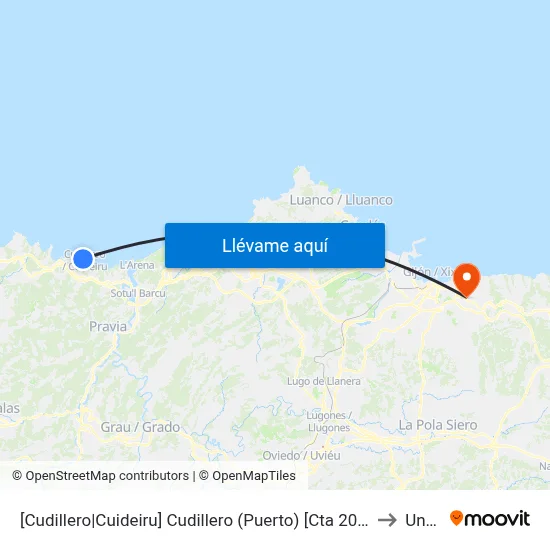 [Cudillero|Cuideiru]  Cudillero (Puerto) [Cta 20938] to Uned map