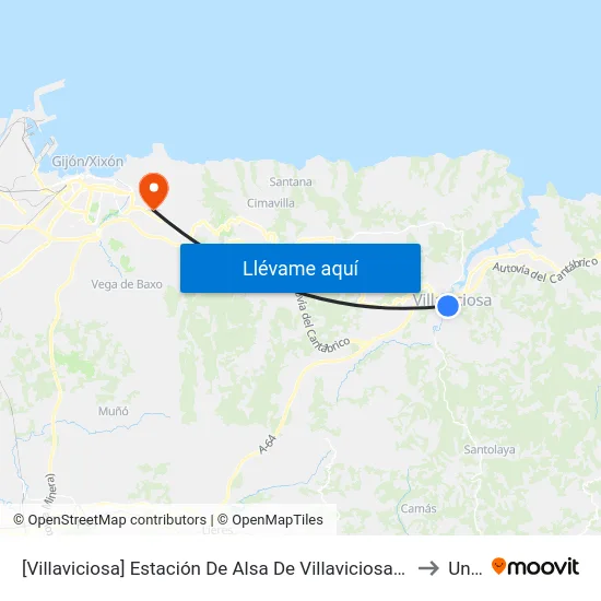 [Villaviciosa]  Estación De Alsa De Villaviciosa. [Cta 05094] to Uned map