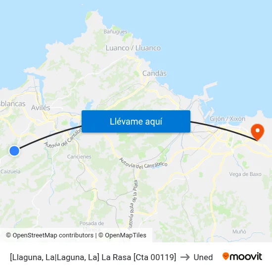 [Llaguna, La|Laguna, La]  La Rasa [Cta 00119] to Uned map