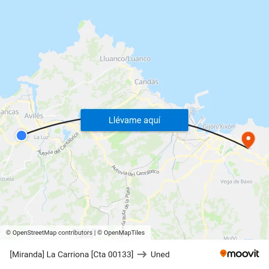 [Miranda]  La Carriona [Cta 00133] to Uned map