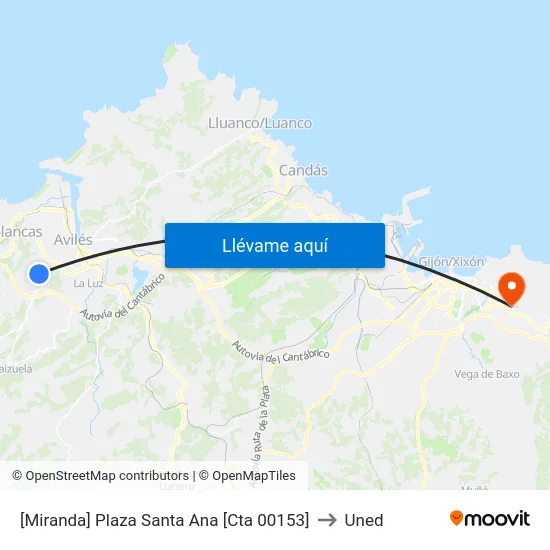 [Miranda]  Plaza Santa Ana [Cta 00153] to Uned map