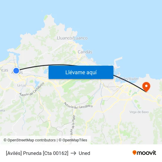 [Avilés]  Pruneda [Cta 00162] to Uned map