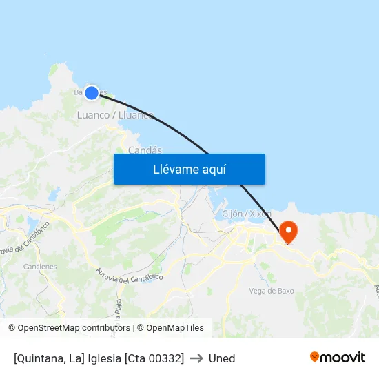 [Quintana, La]  Iglesia [Cta 00332] to Uned map