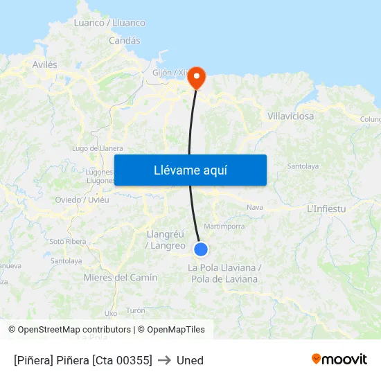 [Piñera]  Piñera [Cta 00355] to Uned map