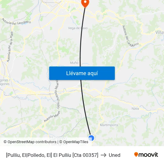 [Pullíu, El|Polledo, El]  El Pullíu [Cta 00357] to Uned map