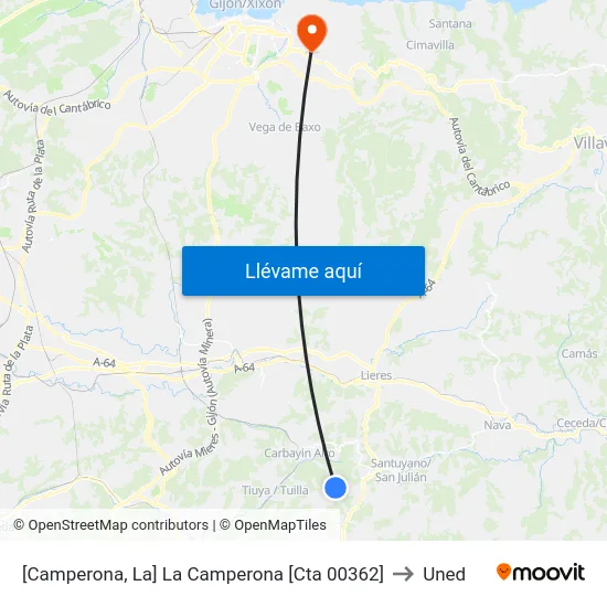 [Camperona, La]  La Camperona [Cta 00362] to Uned map