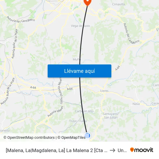 [Malena, La|Magdalena, La]  La Malena 2 [Cta 00383] to Uned map