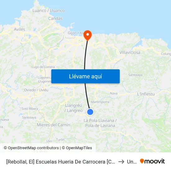 [Rebollal, El]  Escuelas Hueria De Carrocera [Cta 00468] to Uned map