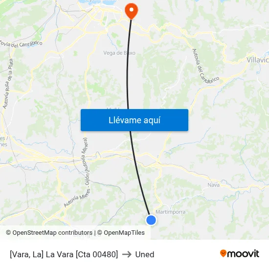 [Vara, La]  La Vara [Cta 00480] to Uned map