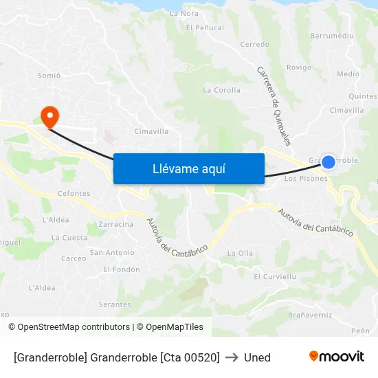 [Granderroble]  Granderroble [Cta 00520] to Uned map