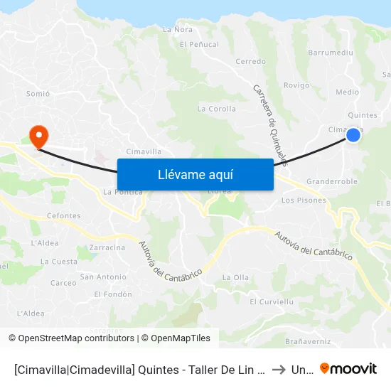 [Cimavilla|Cimadevilla]  Quintes - Taller De Lin [Cta 00528] to Uned map