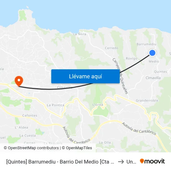 [Quintes]  Barrumediu - Barrio Del Medio [Cta 00539] to Uned map
