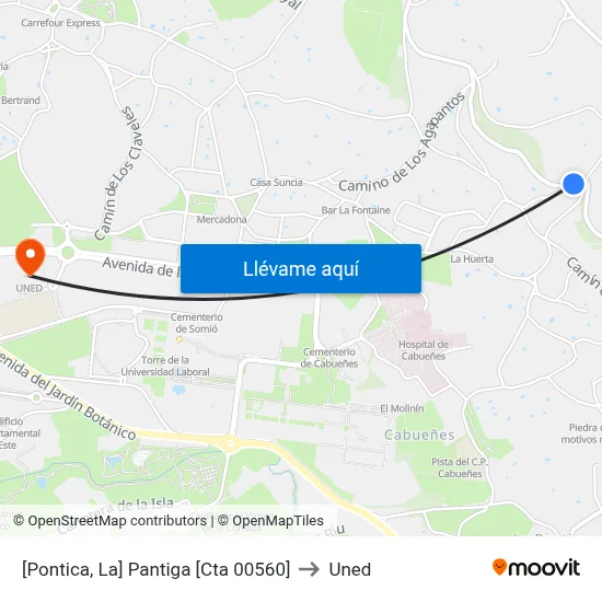 [Pontica, La]  Pantiga [Cta 00560] to Uned map