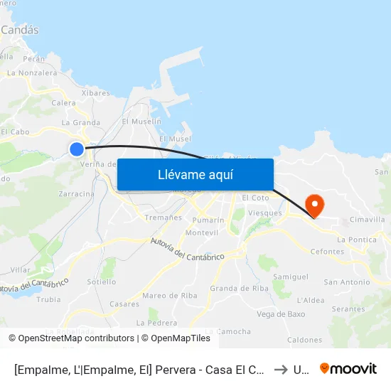 [Empalme, L'|Empalme, El]  Pervera - Casa El Cartero [Cta 00580] to Uned map