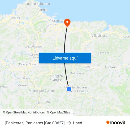 [Paniceres]  Paniceres [Cta 00627] to Uned map