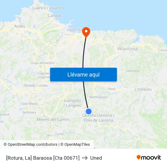 [Rotura, La]  Baraosa [Cta 00671] to Uned map