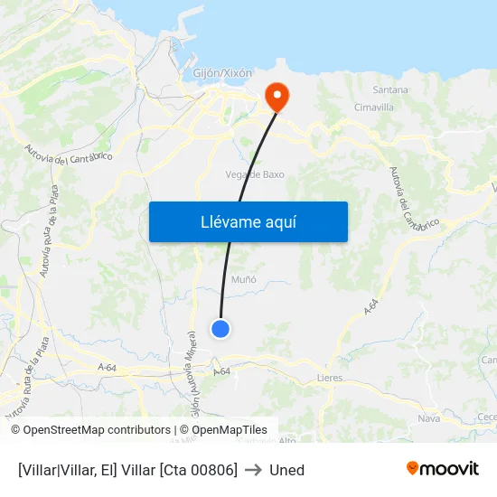 [Villar|Villar, El]  Villar [Cta 00806] to Uned map