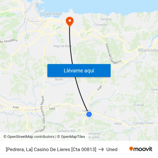 [Pedrera, La]  Casino De Lieres [Cta 00813] to Uned map