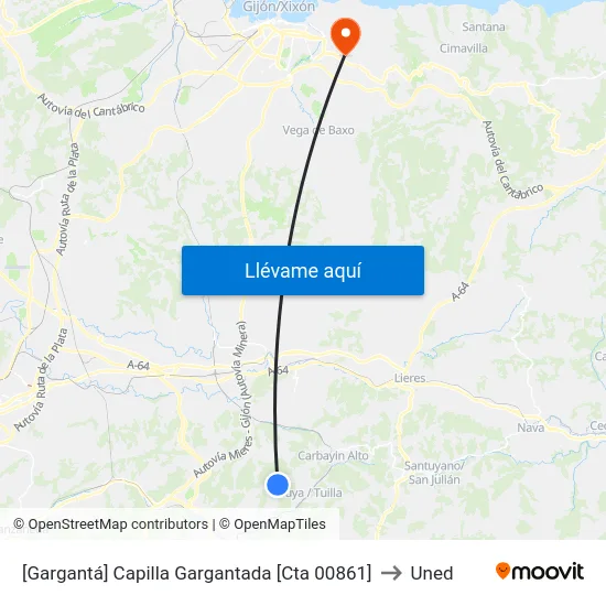 [Gargantá]  Capilla Gargantada [Cta 00861] to Uned map