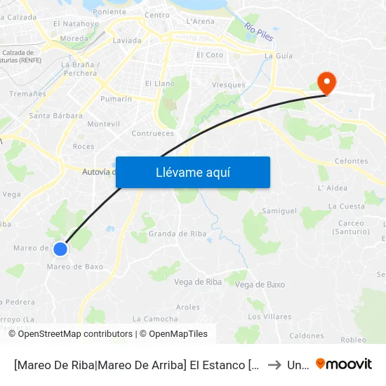 [Mareo De Riba|Mareo De Arriba]  El Estanco [Cta 00916] to Uned map