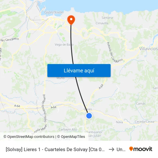 [Solvay]  Lieres 1 - Cuarteles De Solvay [Cta 00979] to Uned map