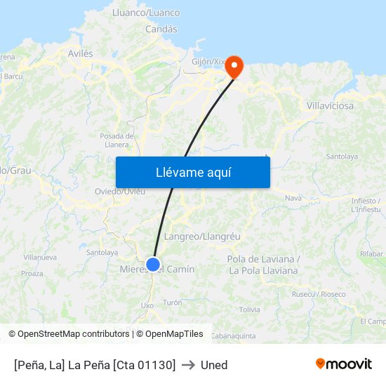 [Peña, La]  La Peña [Cta 01130] to Uned map