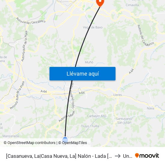 [Casanueva, La|Casa Nueva, La]  Nalón - Lada [Cta 01155] to Uned map