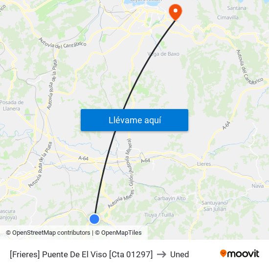[Frieres]  Puente De El Viso [Cta 01297] to Uned map
