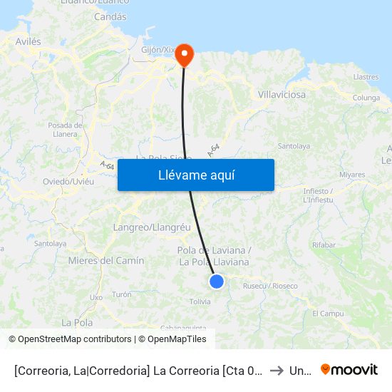 [Correoria, La|Corredoria]  La Correoria [Cta 01317] to Uned map