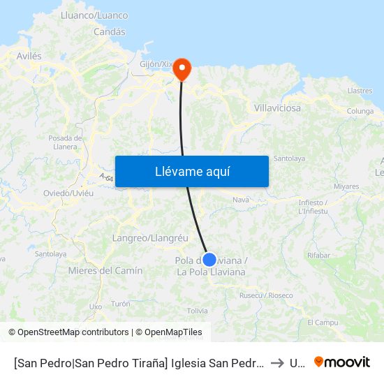 [San Pedro|San Pedro Tiraña]  Iglesia San Pedro De Tiraña [Cta 01359] to Uned map