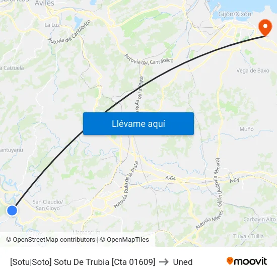 [Sotu|Soto]  Sotu De Trubia [Cta 01609] to Uned map