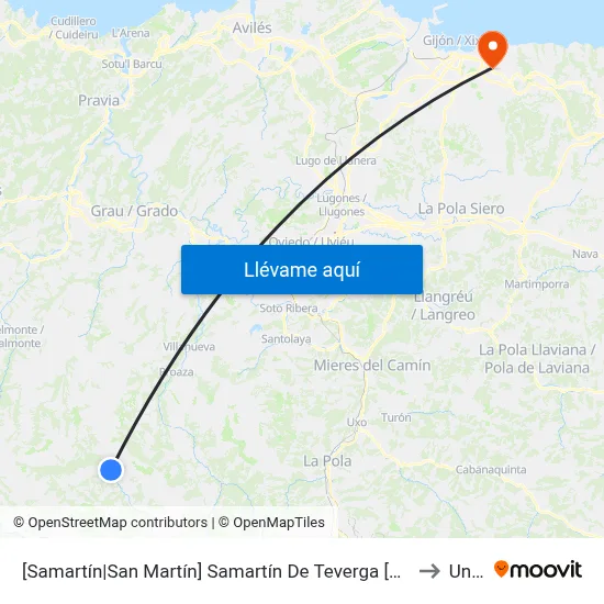 [Samartín|San Martín]  Samartín De Teverga [Cta 01629] to Uned map