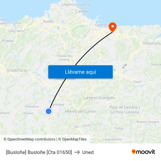 [Busloñe]  Busloñe [Cta 01650] to Uned map