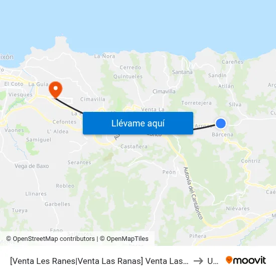 [Venta Les Ranes|Venta Las Ranas]  Venta Las Ranas [Cta 01885] to Uned map