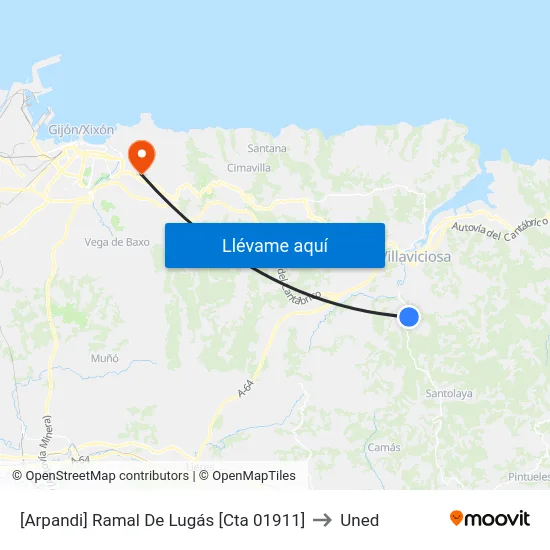 [Arpandi]  Ramal De Lugás [Cta 01911] to Uned map