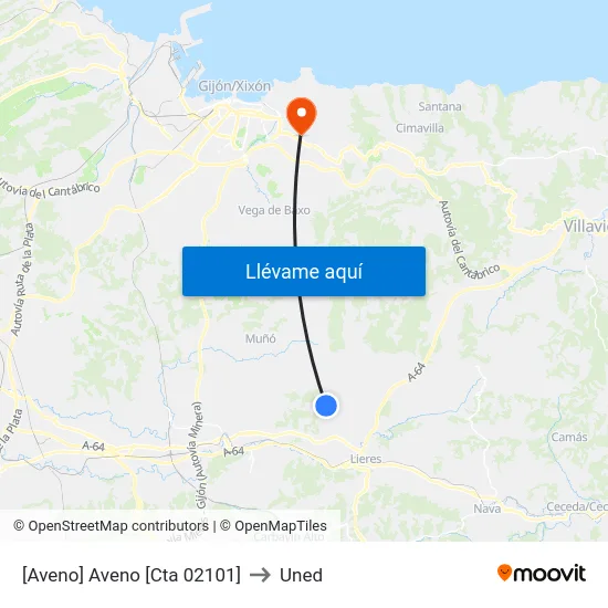 [Aveno]  Aveno [Cta 02101] to Uned map