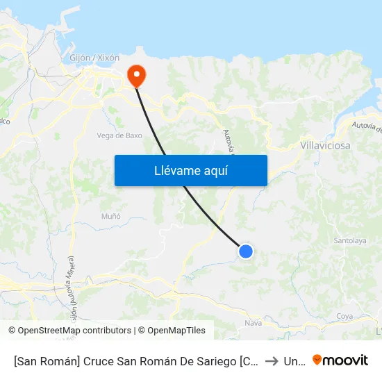 [San Román]  Cruce San Román De Sariego [Cta 02113] to Uned map