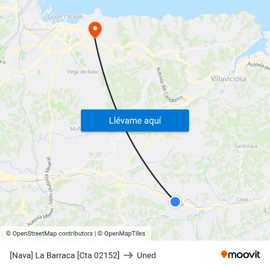 [Nava]  La Barraca [Cta 02152] to Uned map