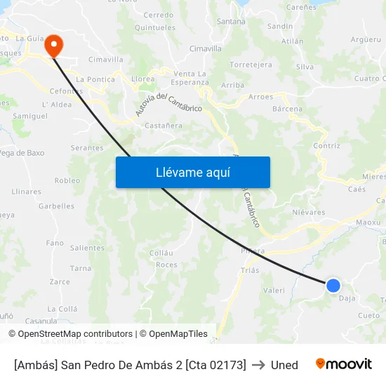 [Ambás]  San Pedro De Ambás 2 [Cta 02173] to Uned map