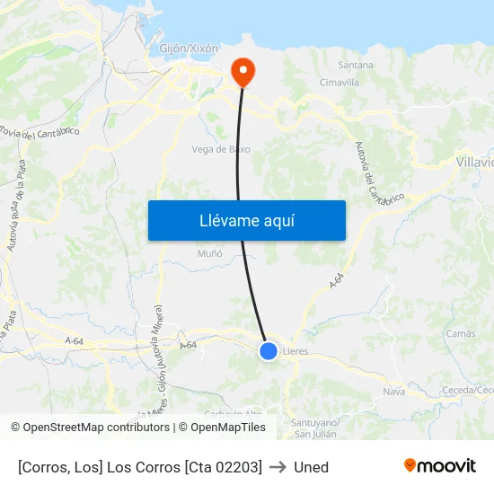 [Corros, Los]  Los Corros [Cta 02203] to Uned map